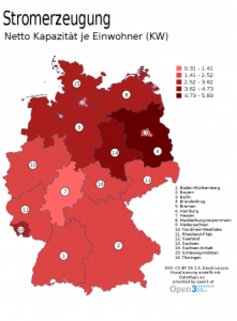 Stromerzeugungsatlas 2014 – Deutsche Bundesländer im Vergleich