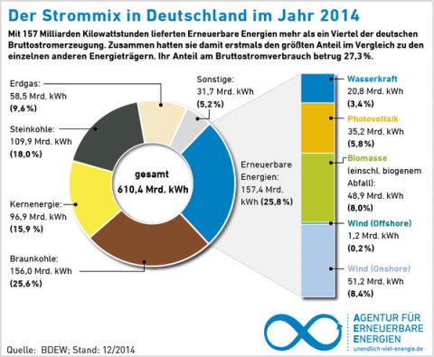 Deutschlands Strommix 2014