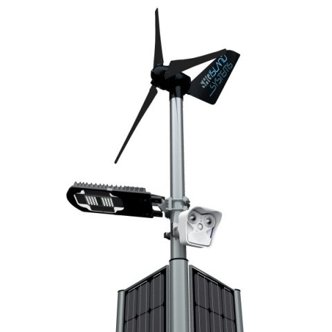 Autarker Multifunktions-Mast durch Solar- und Windenergie inklusive Fernüberwachung
