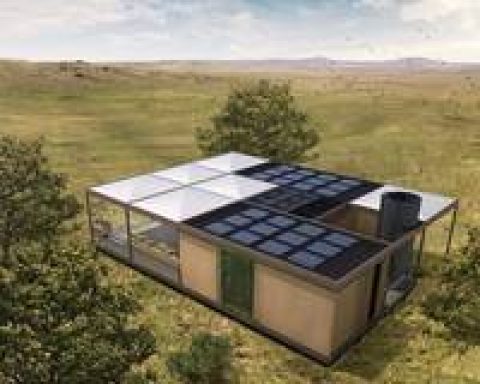 Recycelbares Plusenergiehaus mit Selbstversorgung