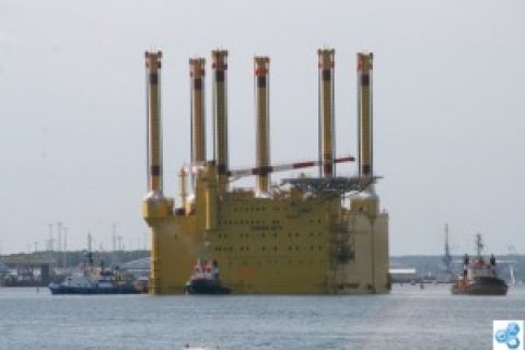 Konverterplattform für Offshore-Windpark zeigt Dimensionen der Offshore-Windenergie