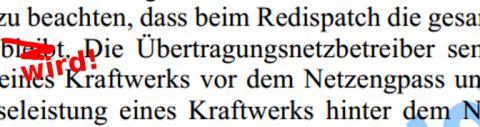 Redispatch: Korrektur zur kleinen Anfrage der Grünen notwendig?