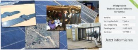 Crowdfunding für mobiles Solarkraftwerk zur Stromversorgung in Afrika