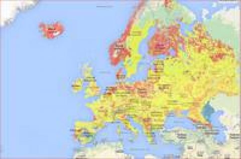 Europakarte für Geothermie