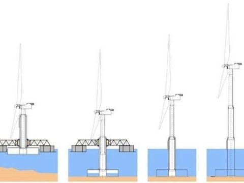Offshore-Fundamente trans­por­tie­ren Wind­rä­der und sich selbst