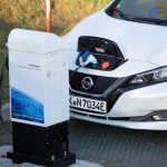 Der Nissan Leaf ist das erste Elektroauto, das bei Bedarf Strom als Primärregelleistung wieder ins Stromnetz einspeisen darf. (Foto: The Mobility House GmbH)
